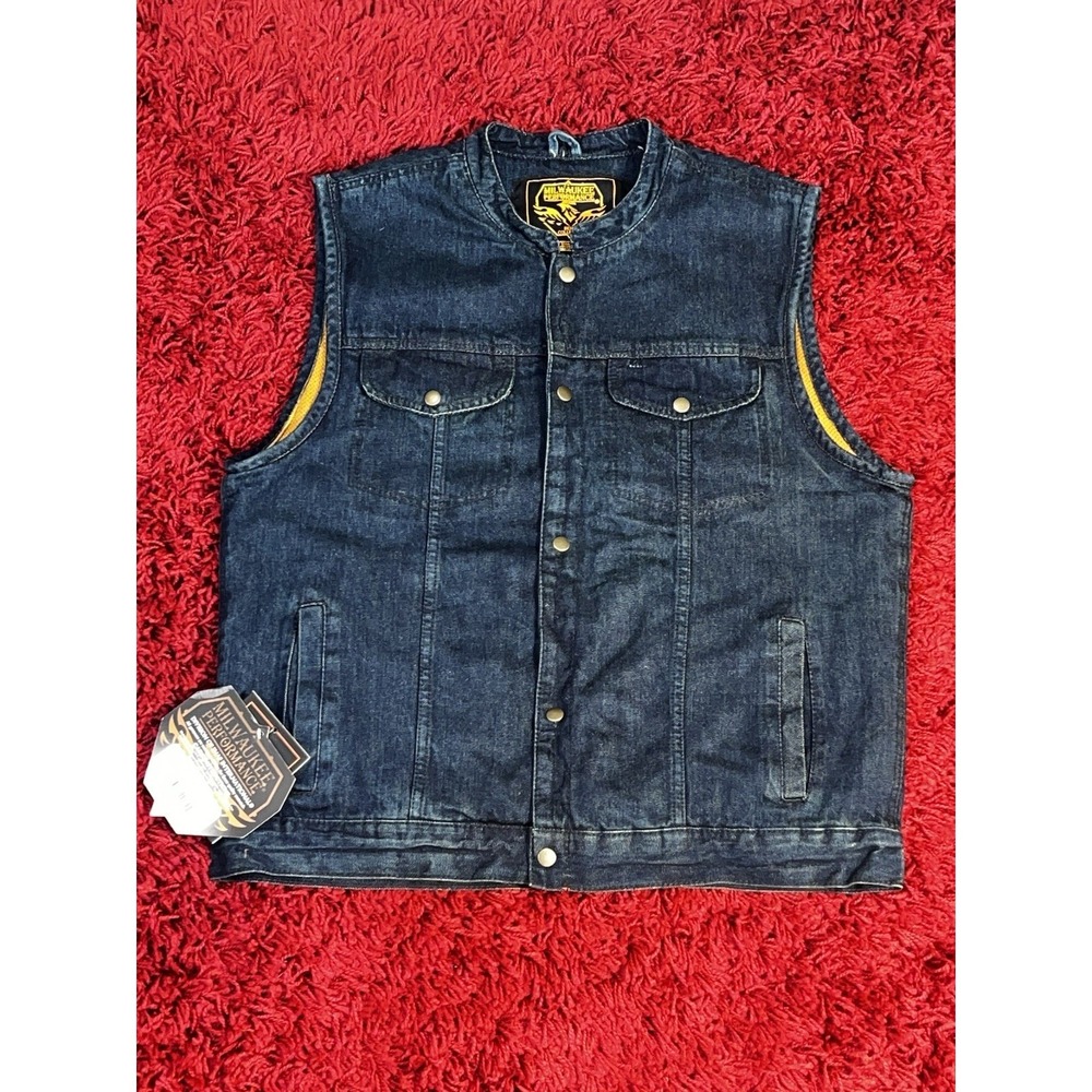Men's Brand New Milwaukee Performance DM-2238 Blue Denim Vest - XL With Tags